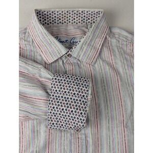 Robert Graham Classic Fit Striped Long Sleeve Button Down Shirt Men's Size L